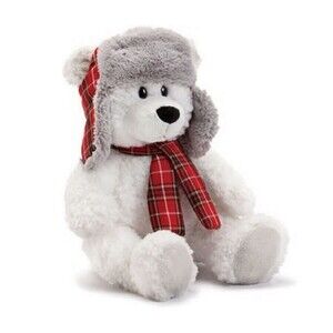 Nat & Jules 15 inch Colden Stuffed Aninmal Polar Bear w/ Hat & Scarf Plush nwt
